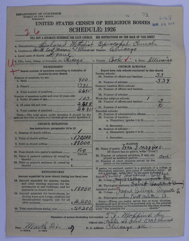 Scan of Colored Methodist Episcopal Church: 71