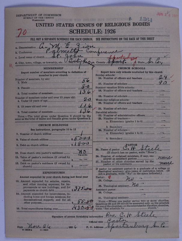 Scan of African Methodist Episcopal Zion Church: 1364