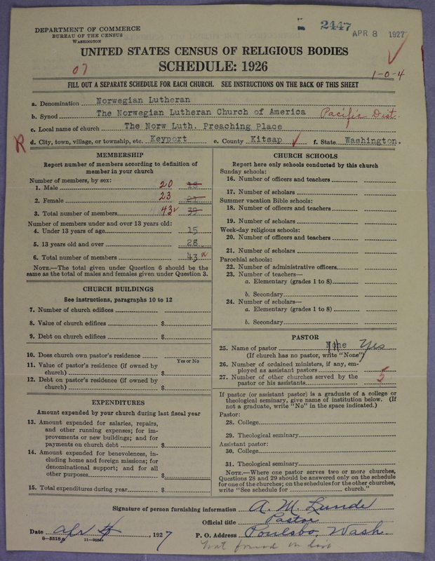 Scan of Norwegian Lutheran Church of America: 2448