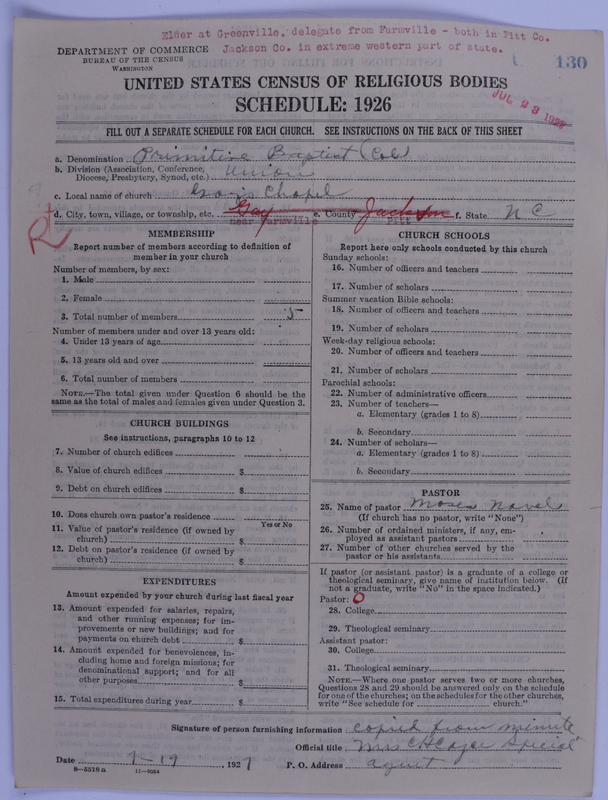 Scan of Colored Primitive Baptists: 130