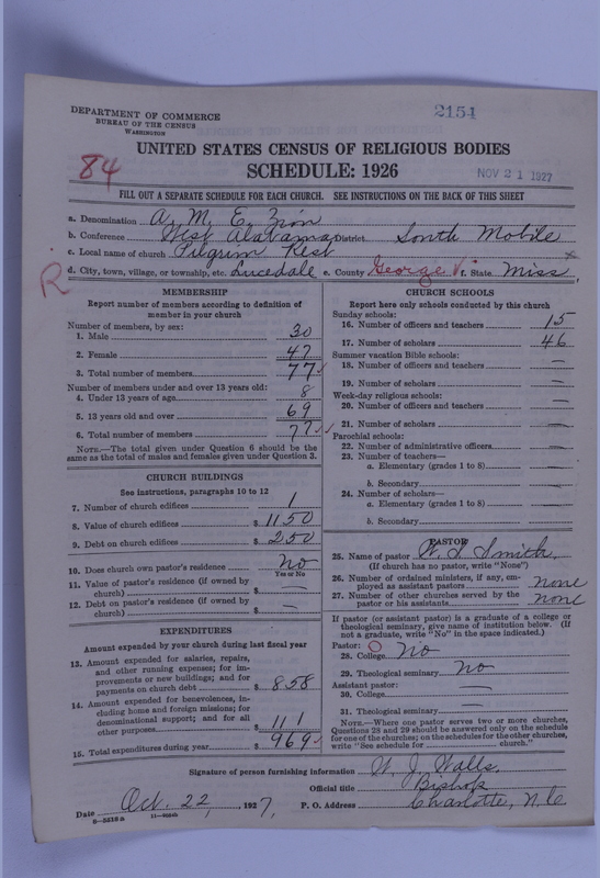 Scan of African Methodist Episcopal Zion Church: 2154
