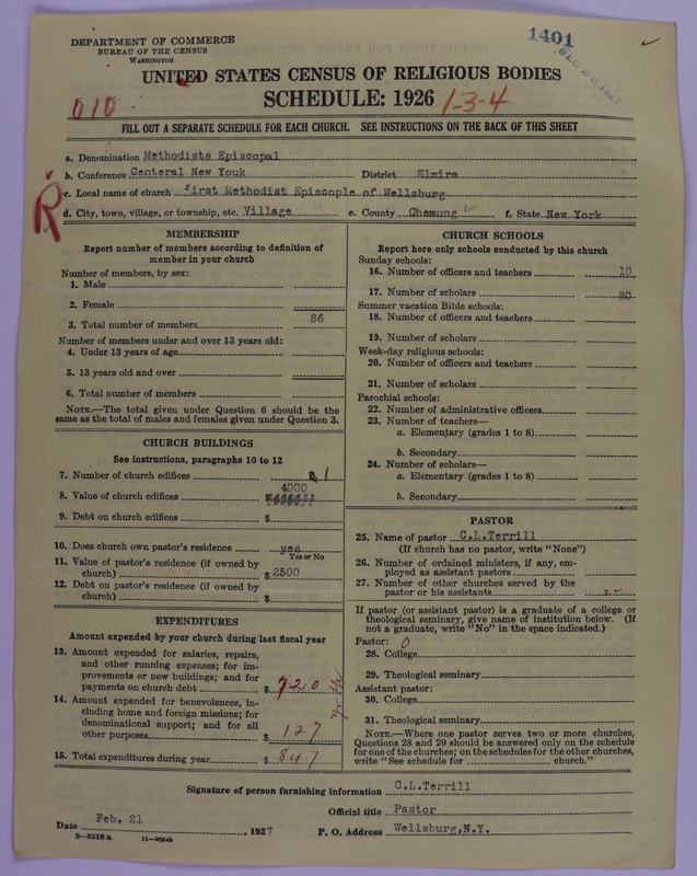 Scan of Methodist Episcopal Church: 1401