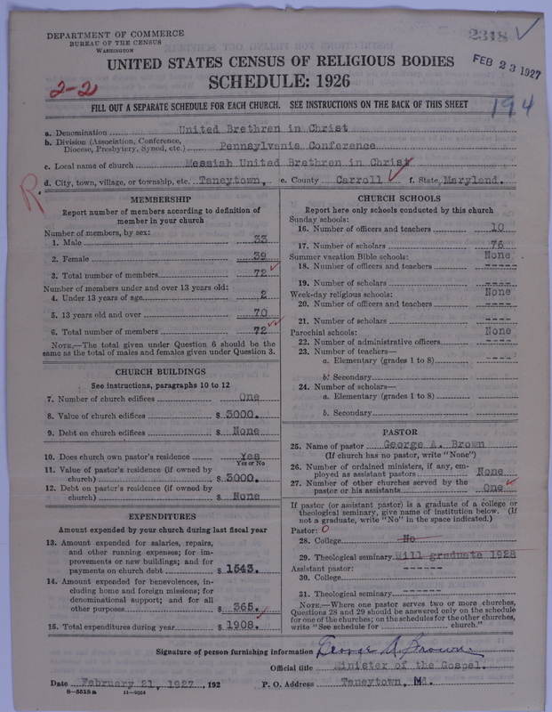 Scan of Church of the United Brethren in Christ: 2318