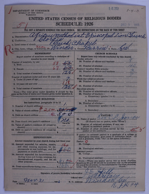 Scan of African Methodist Episcopal Zion Church: 1422