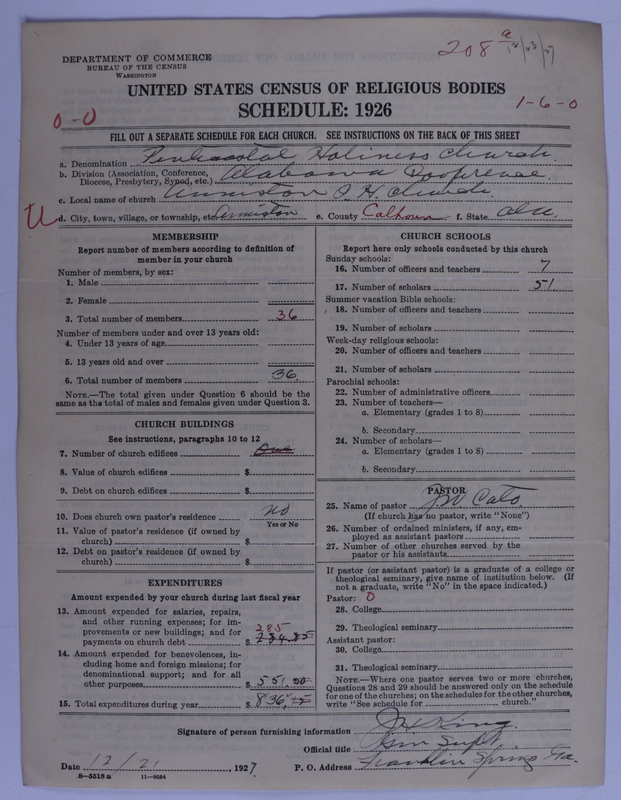 Scan of Pentecostal Holiness Church: 208A