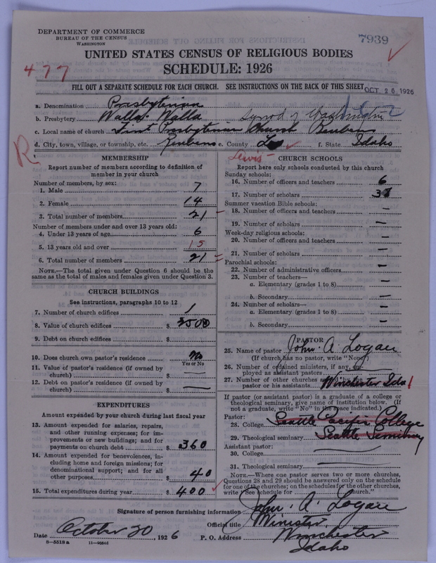 Scan of Presbyterian Church in the United States of America: 7939