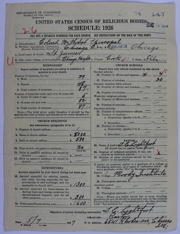 Scan of Colored Methodist Episcopal Church: 74