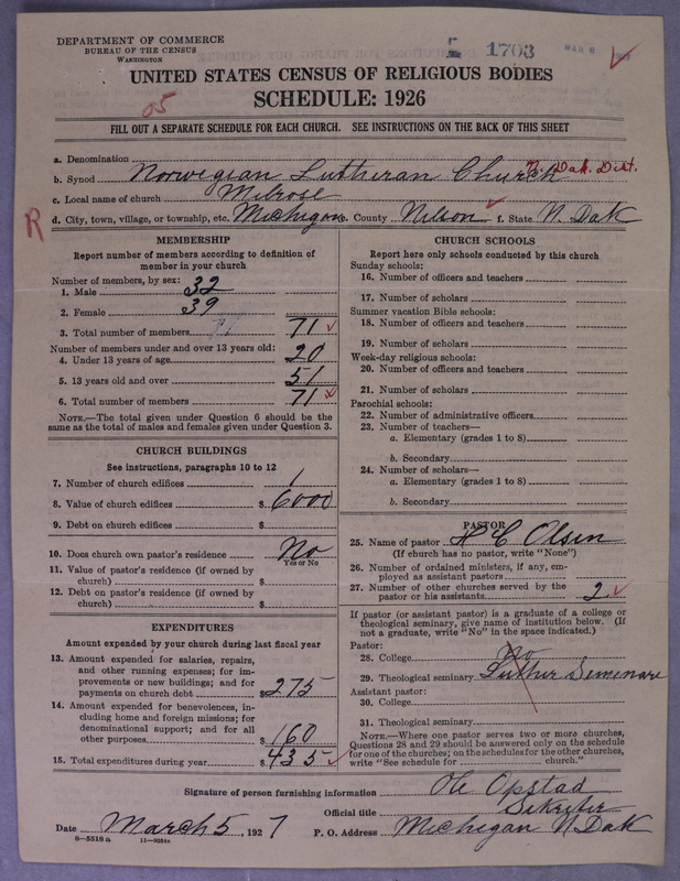 Scan of Norwegian Lutheran Church of America: 1703