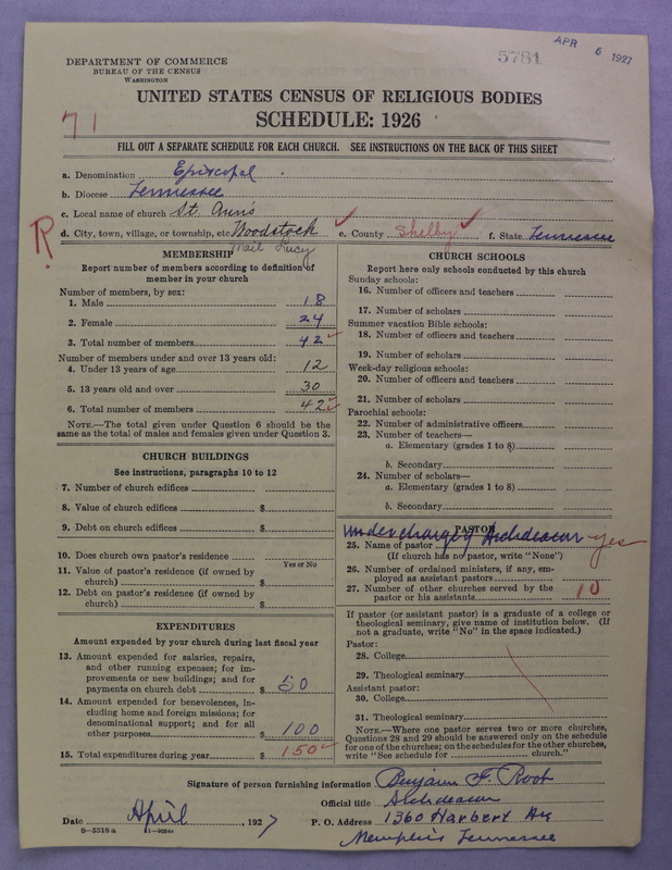 Scan of Protestant Episcopal Church: 5781