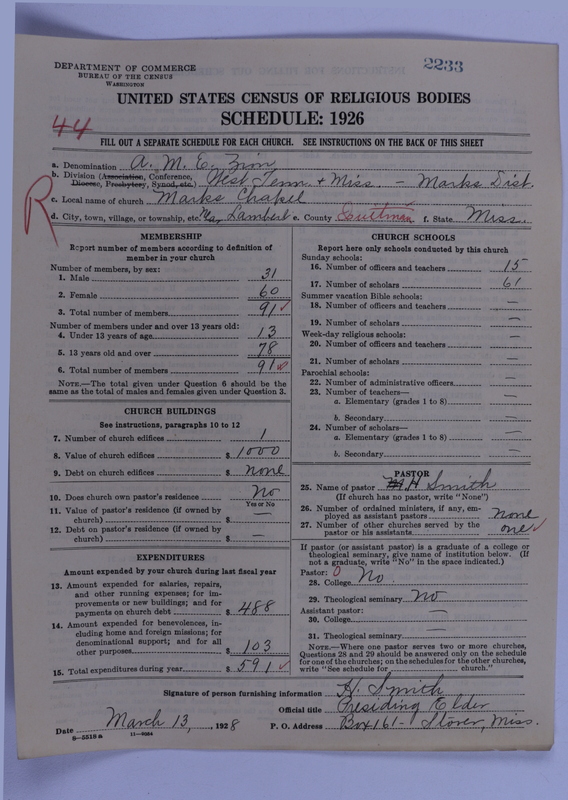 Scan of African Methodist Episcopal Zion Church: 2233