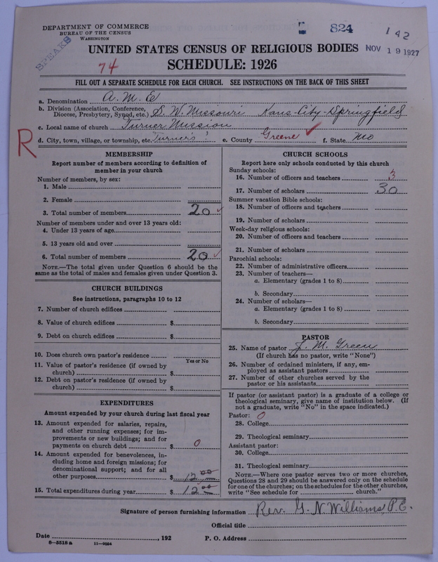 Scan of African Methodist Episcopal Church: 824
