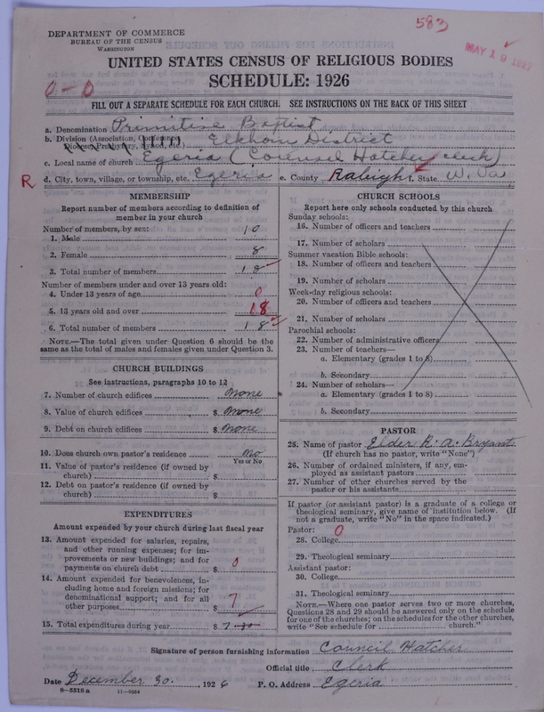 Scan of Primitive Baptists: 583