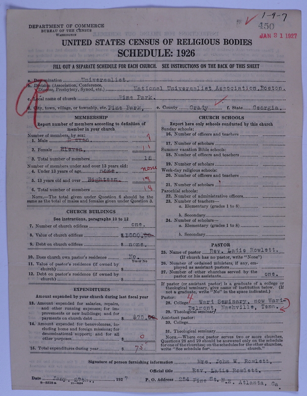 Scan of Universalist Church: 450