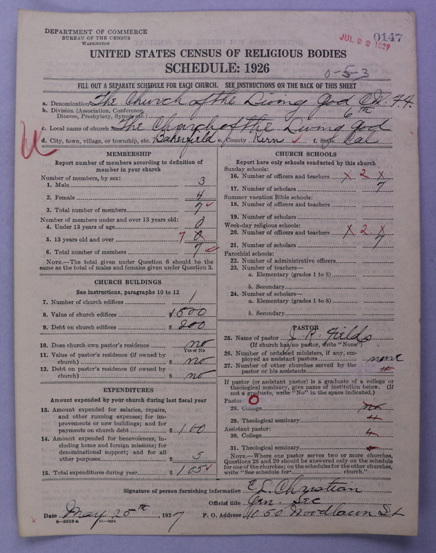 Scan of Church of the Living God, Christian Workers for Fellowship: 147