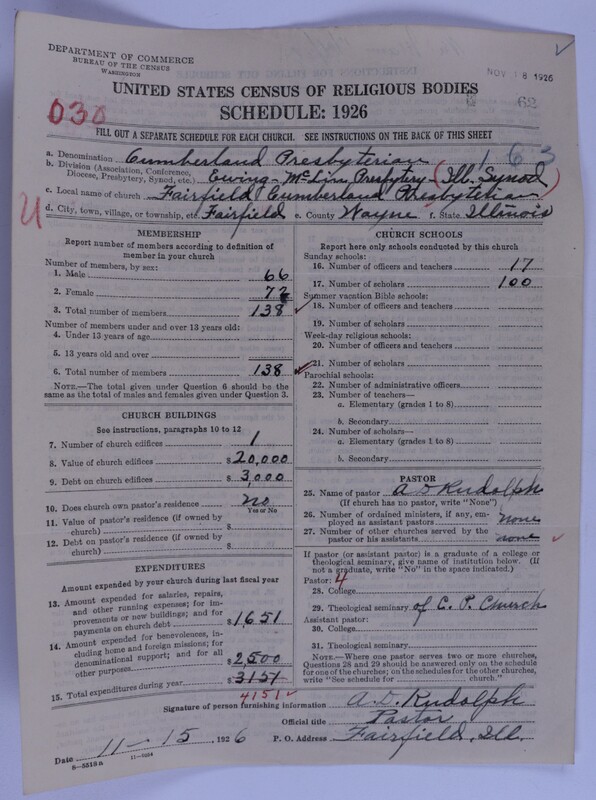 Scan of Cumberland Presbyterian Church: 62