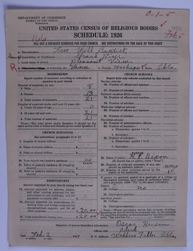Scan of Free Will Baptists: 970