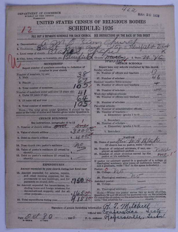 Scan of African Methodist Episcopal Zion Church: 462