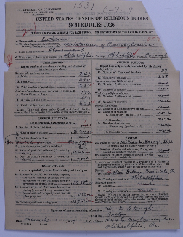 Scan of United Lutheran Church in America: 1531