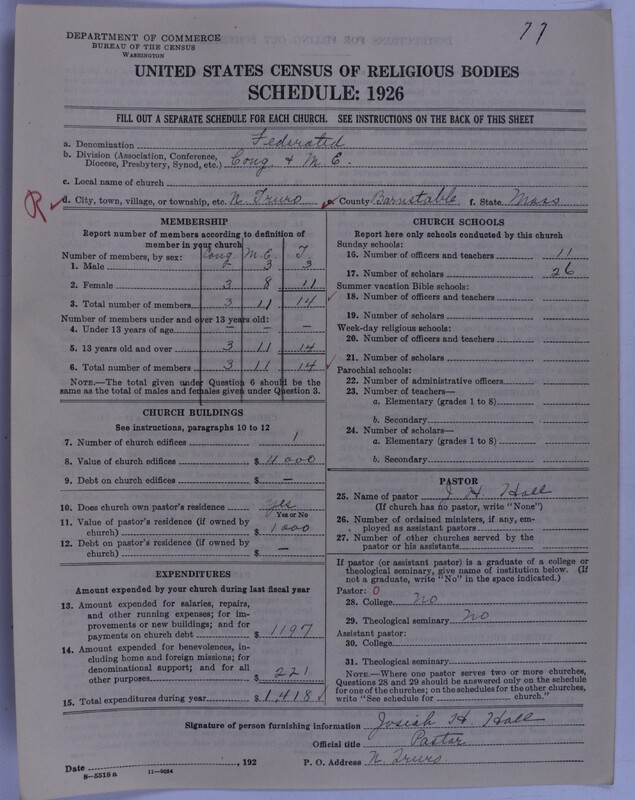 Scan of Federated Churches: 77