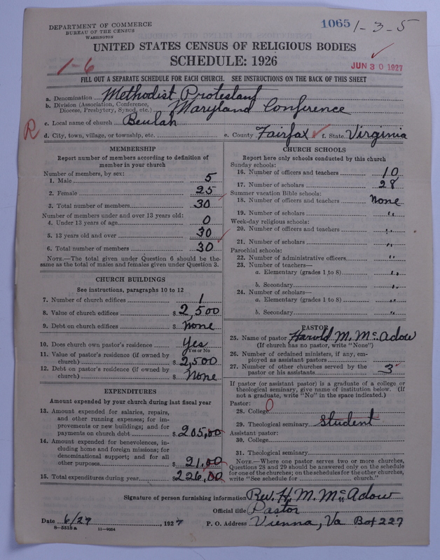 Scan of Methodist Protestant Church: 1065