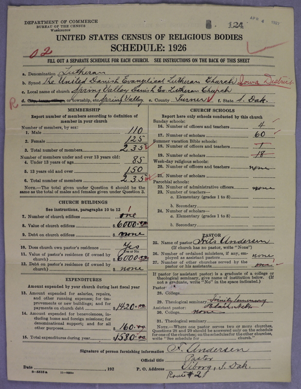 Scan of United Danish Evangelical Lutheran Church in America: 124