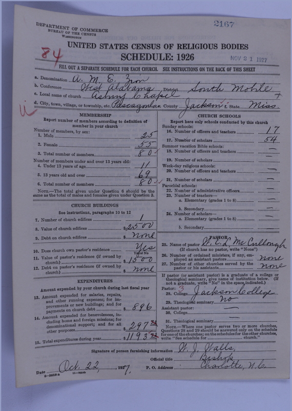 Scan of African Methodist Episcopal Zion Church: 2167