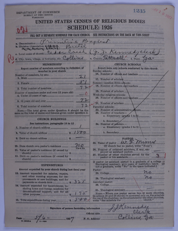 Scan of Primitive Baptists: 1235