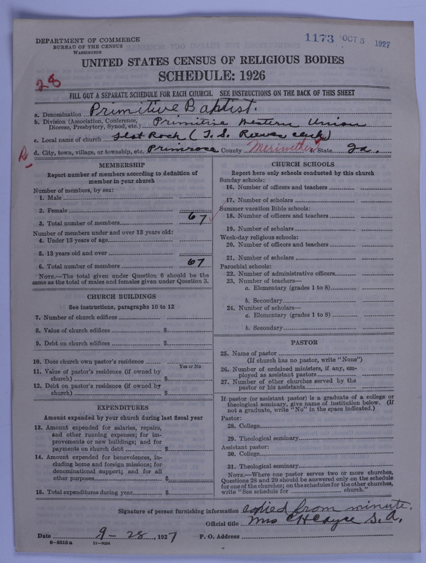 Scan of Primitive Baptists: 1173