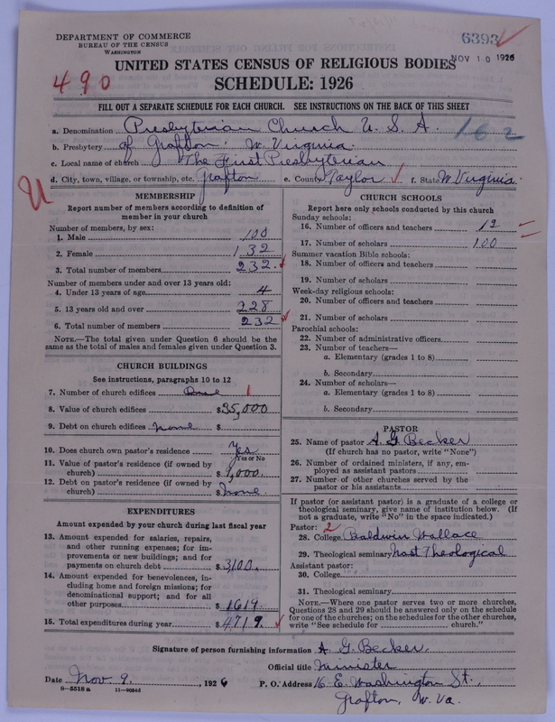 Scan of Presbyterian Church in the United States of America: 6393
