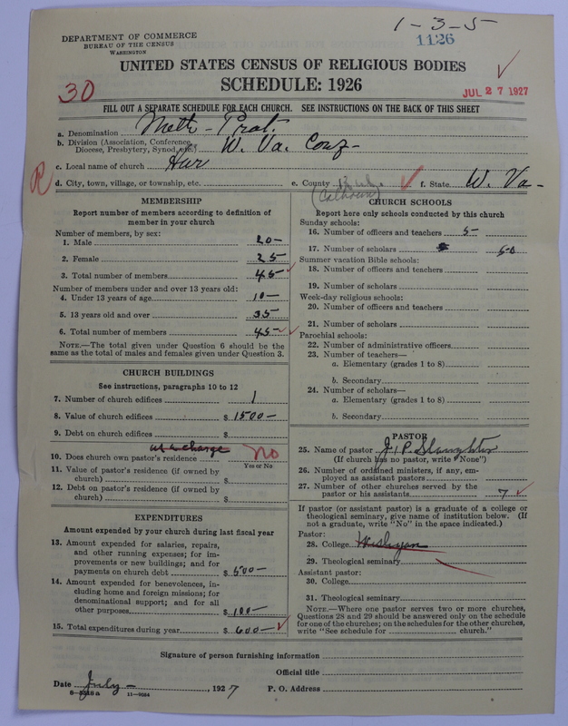 Scan of Methodist Protestant Church: 1126