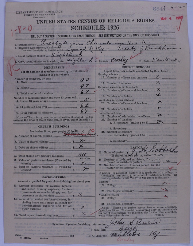 Scan of Presbyterian Church in the United States of America: 6841