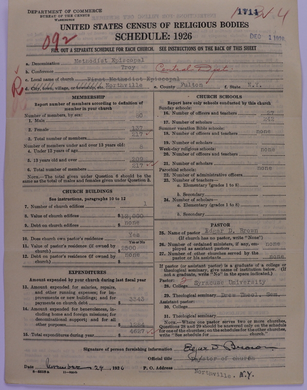Scan of Methodist Episcopal Church: 1714