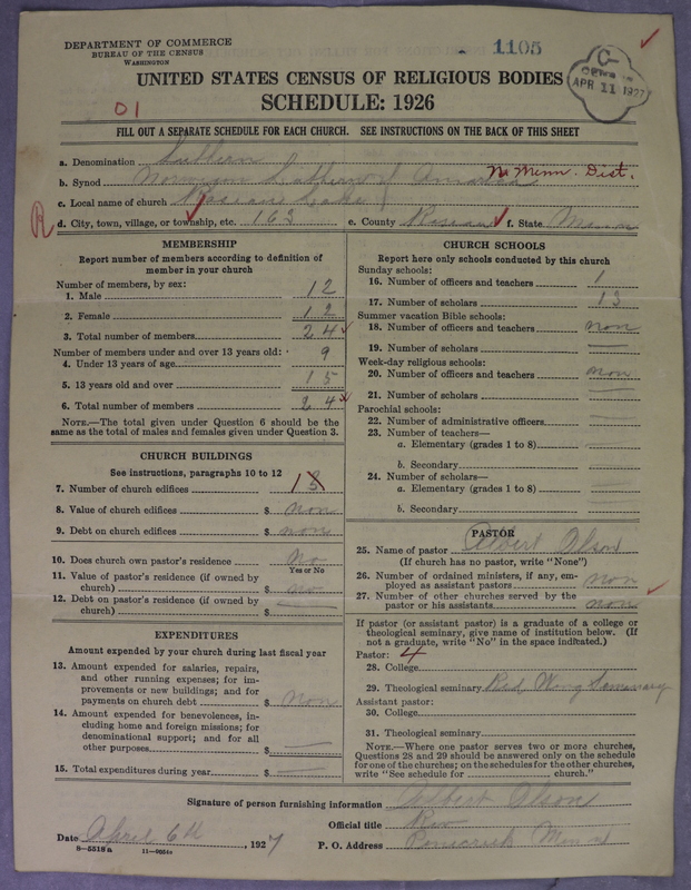 Scan of Norwegian Lutheran Church of America: 1105