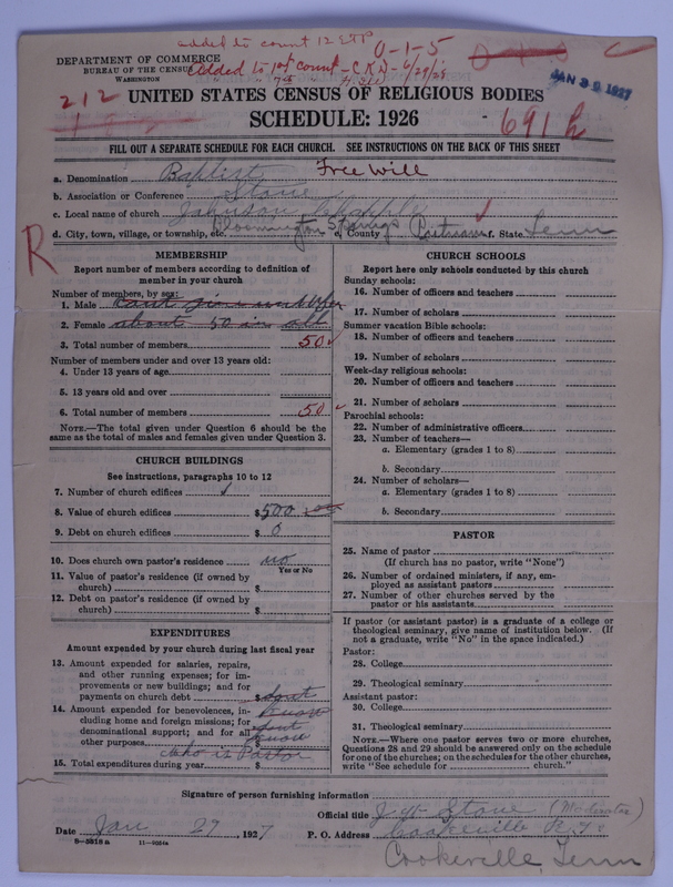 Scan of Free Will Baptists: 691h