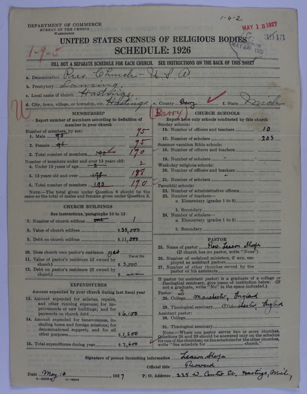 Scan of Presbyterian Church in the United States of America: 3943