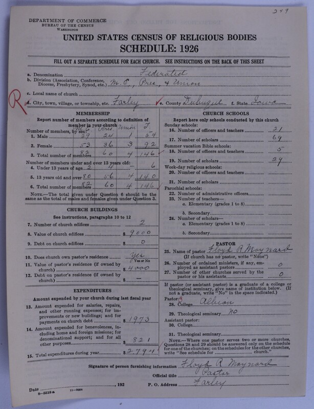 Scan of Federated Churches: 249
