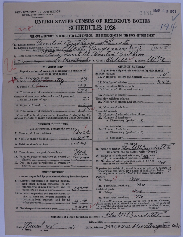 Scan of Church of the United Brethren in Christ: 2481