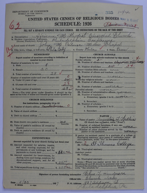 Scan of African Methodist Episcopal Church: 325