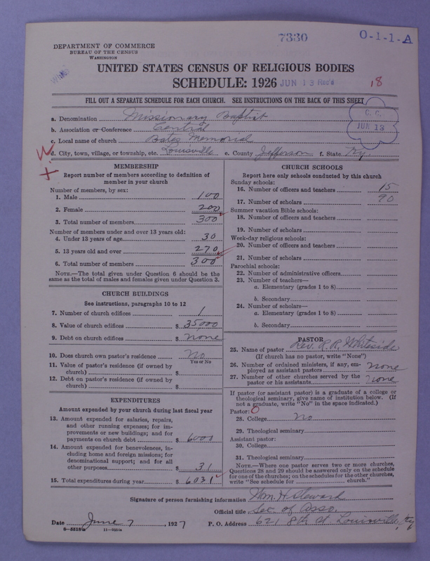 Scan of Negro Baptists: 7330