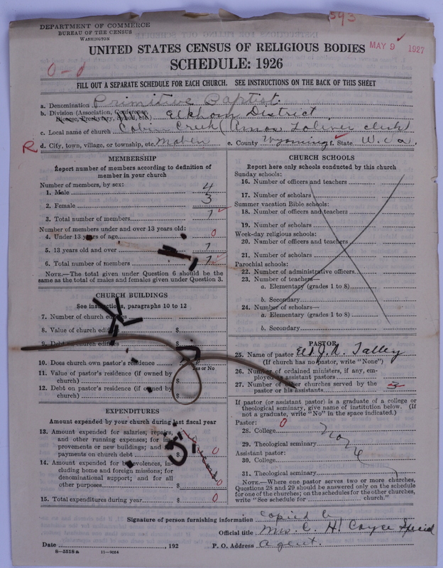 Scan of Primitive Baptists: 593
