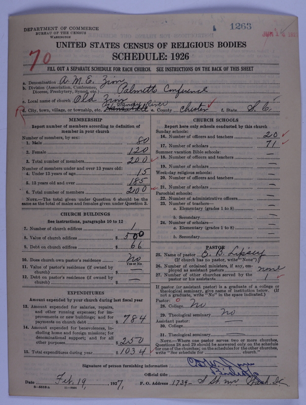 Scan of African Methodist Episcopal Zion Church: 1263
