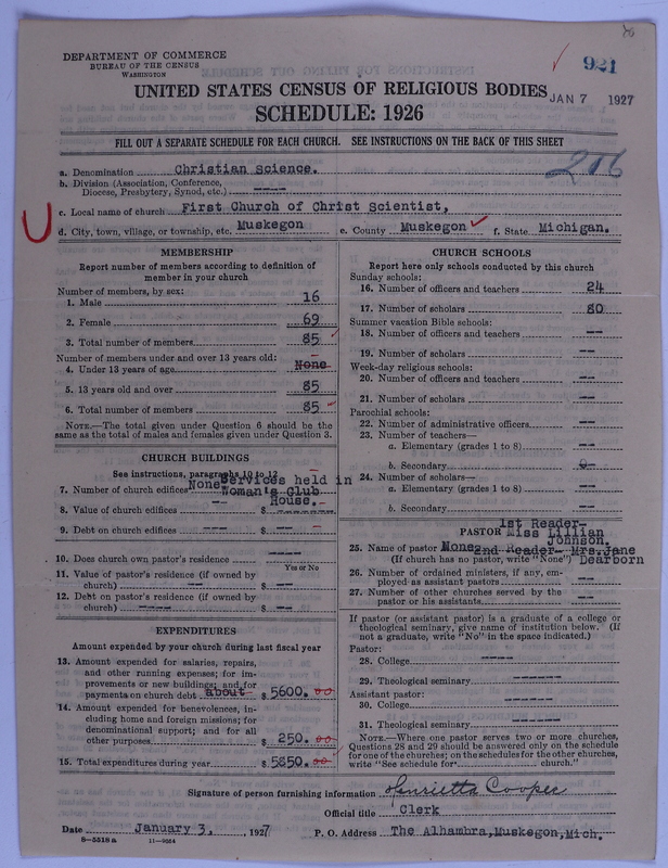 Scan of Church of Christ, Scientist: 921