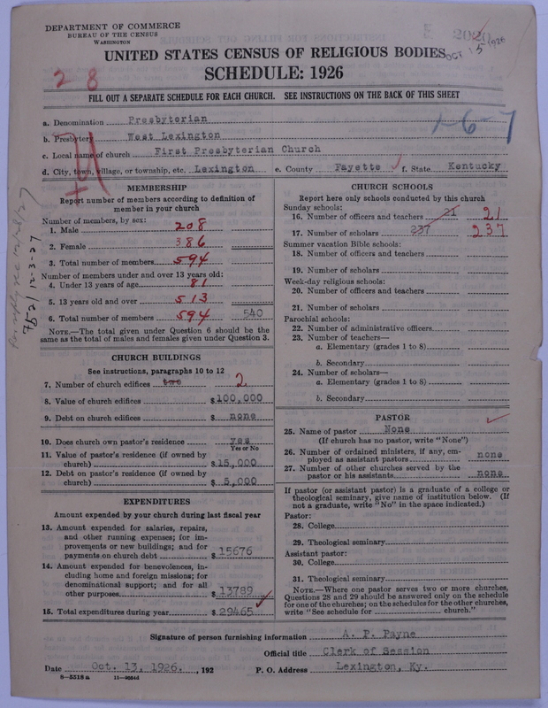 Scan of Presbyterian Church in the United States: 2020