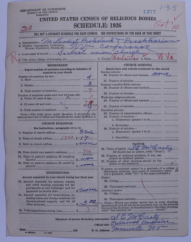 Scan of Methodist Protestant Church: 1277