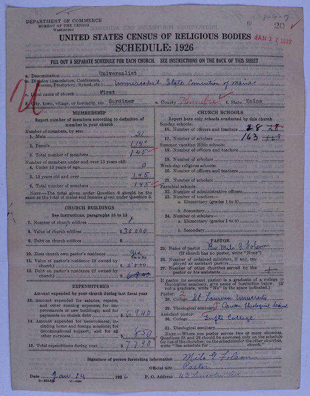 Scan of Universalist Church: 20
