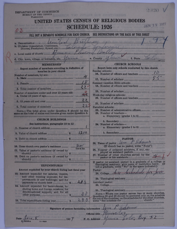 Scan of Church of the United Brethren in Christ: 2920