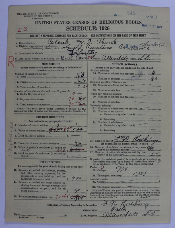 Scan of Colored Methodist Episcopal Church: 248