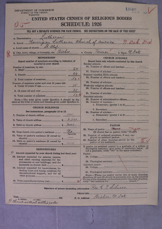 Scan of Norwegian Lutheran Church of America: 1840