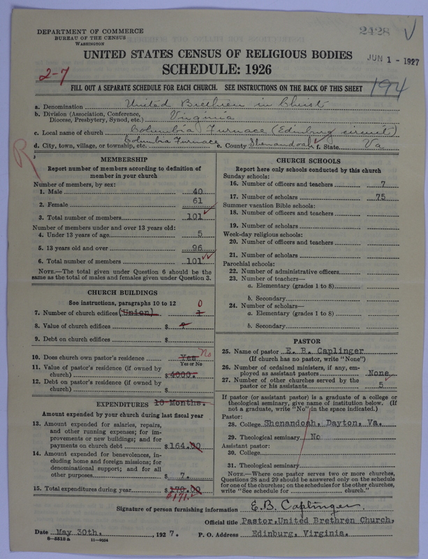 Scan of Church of the United Brethren in Christ: 2428