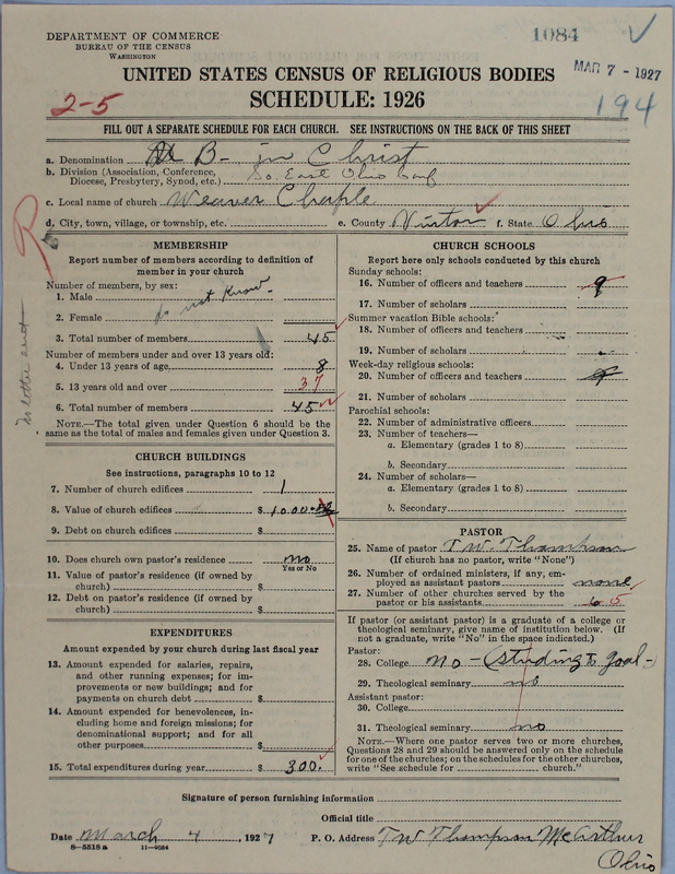 Scan of Church of the United Brethren in Christ: 1084